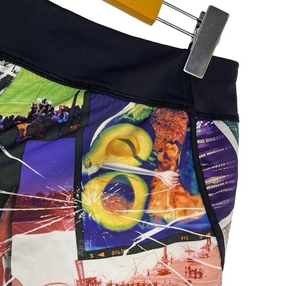 Reebok CrossFit Athletic Shorts Lined Running Photo Collage Avocado Palm Sports - Picture 4 of 7